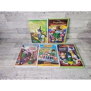Veggie Tales DVD Lot of 5 Christian Children's Stories Lessons Kids Cartoons